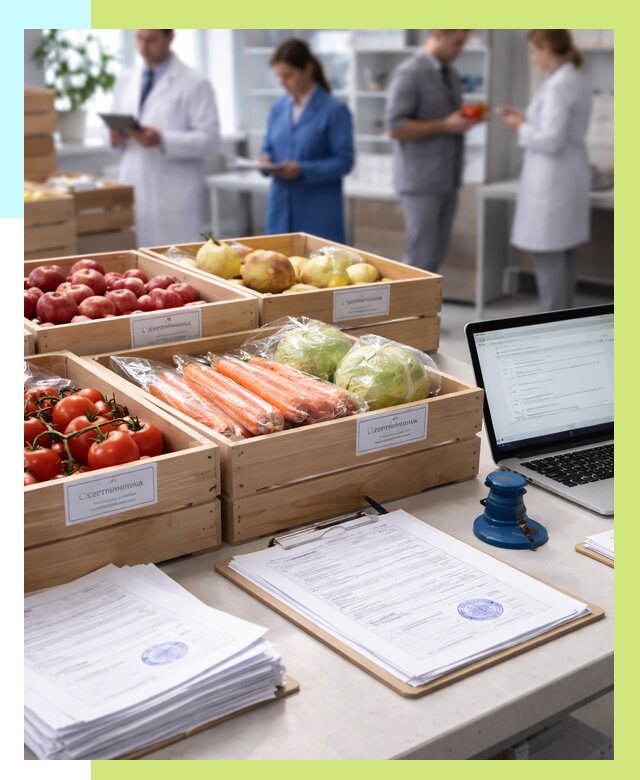 Сертификация овощей и фруктов в Лесосибирске от 8853 р. | Алешин-Лсс