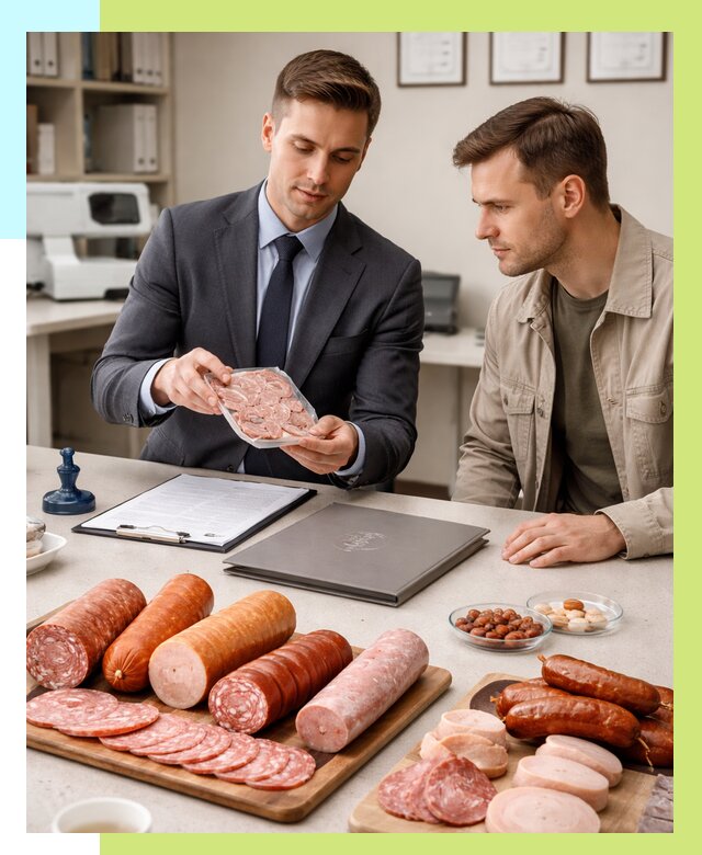 Сертификация колбасных изделий в Лесосибирске от 7811 р. | Алешин-Лсс